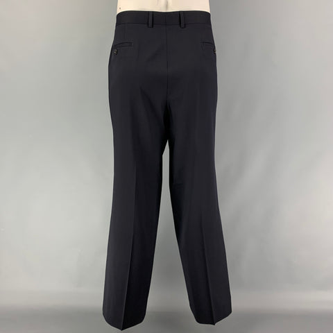 BOSS by HUGO BOSS Size 48 Long Navy Virgin Wool Notch Lapel 40 Suit