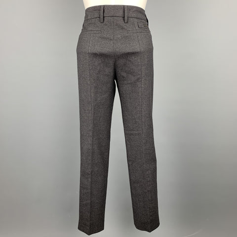 PRADA Size 2 Charcoal Virgin Wool Dress Pants