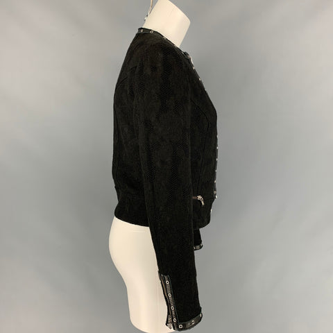VERSACE JEANS COUTURE Size M Black Jacquard Zip Up Jacket
