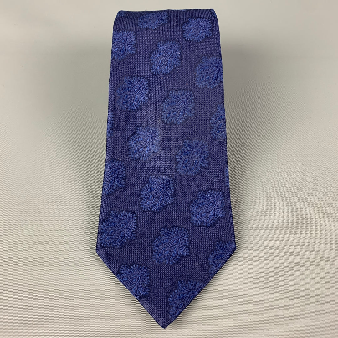 CHARVET Navy Two Tone Silk Tie