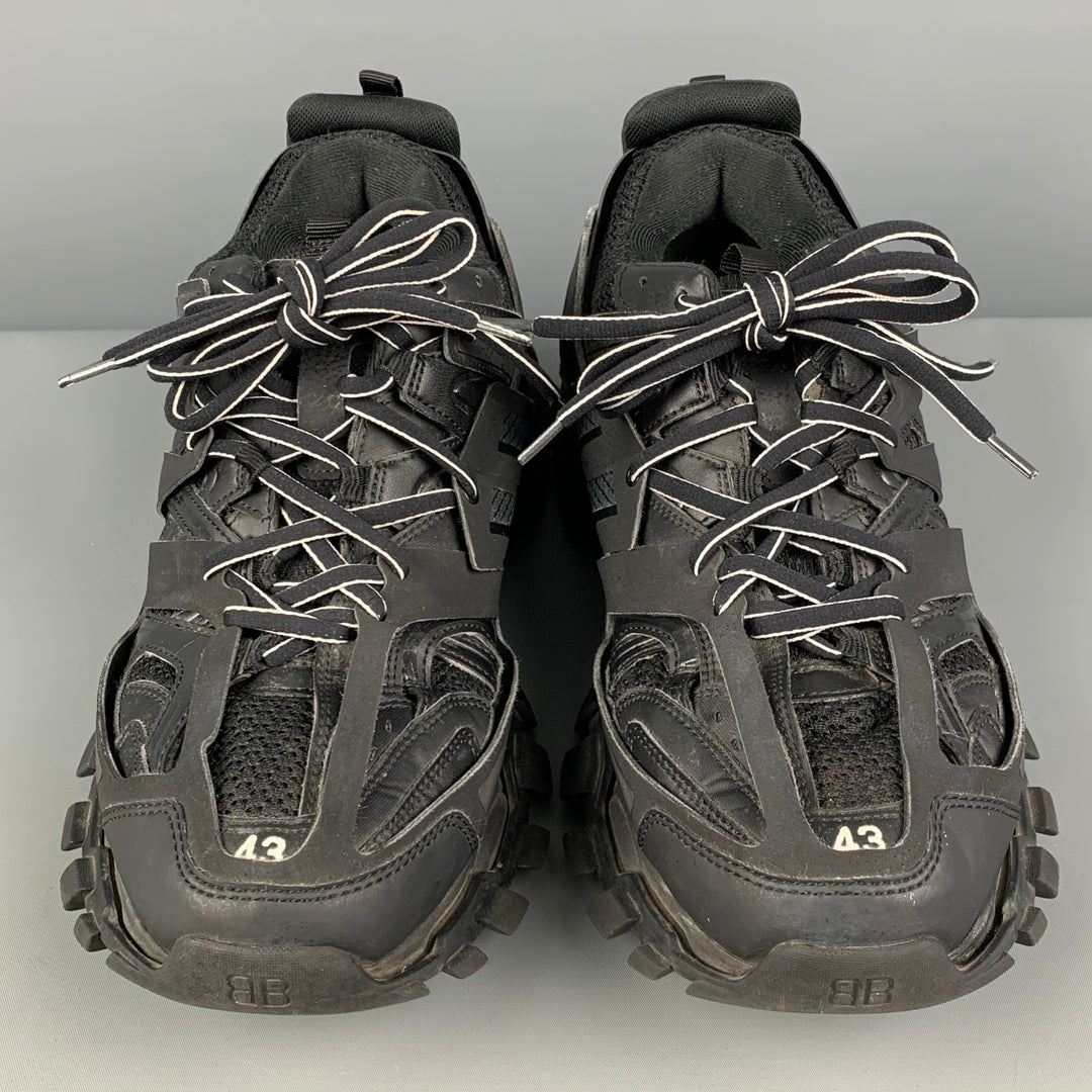 BALENCIAGA Taille 10 Baskets basses en caoutchouc noir
