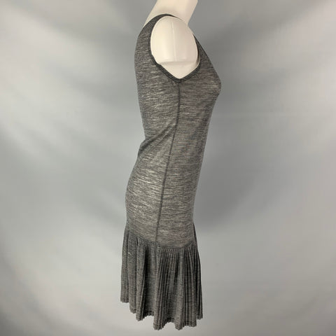 COTELAC Size S Grey Heather Wool / Polyester Solid Tank Dress