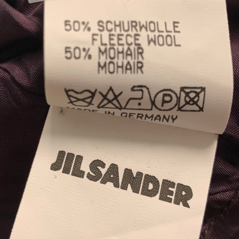JIL SANDER Size 8 Burgundy Wool  Mohair Jacket