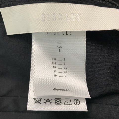 DION LEE Size 2 Black Cotton Corset Casual Top