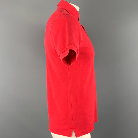CORSINI Size S Red Flower Button Pique Polo