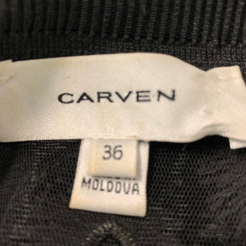 CARVEN Size S Black Lace Crew-Neck  Dress Top