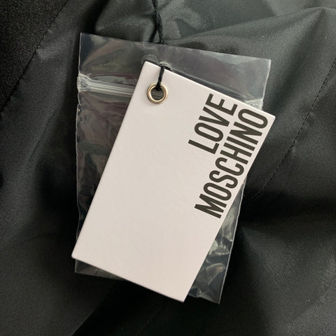 LOVE MOSCHINO Size 6 Black & White Print Cotton Jacket