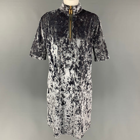 MARC JACOBS Size 4 Dark Gray Metallic Polyester Mini Dress
