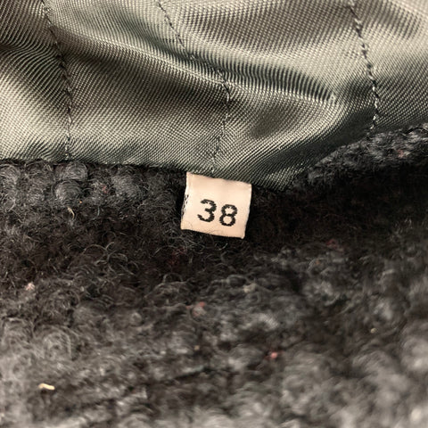 CoSTUME NATIONAL Size 2 Black Wool Polyamide Textured Notch Lapel Coat