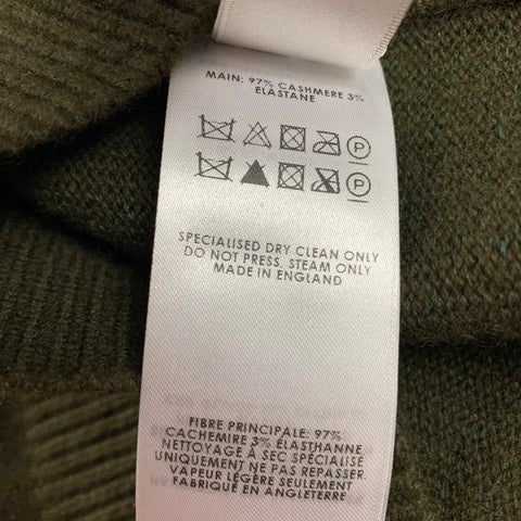 VICTORIA BECKHAM Taille S Pull à col roulé en cachemire olive