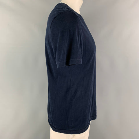 LOUIS VUITTON Size L Navy Cotton Crew-Neck T-shirt