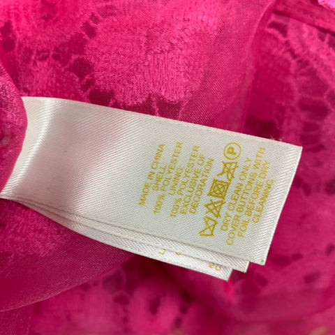 KATE SPADE Size 2 Pink Polyester Lace Short Sleeve Dress Top
