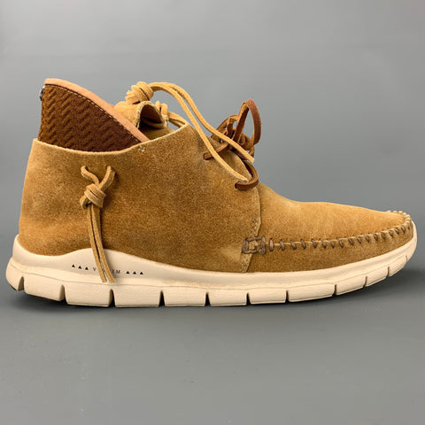 VISVIM Talla 9.5 Zapatillas deportivas de ante Ute Moc Trainer Hi-Folk color canela