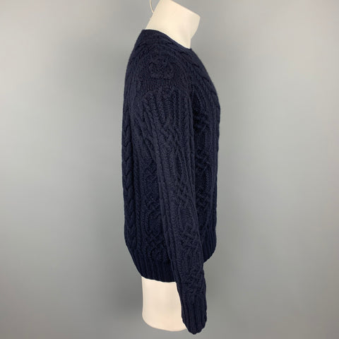 POLO by RALPH LAUREN Size M Navy Hand Knit Cashmere Crew-Neck Sweater