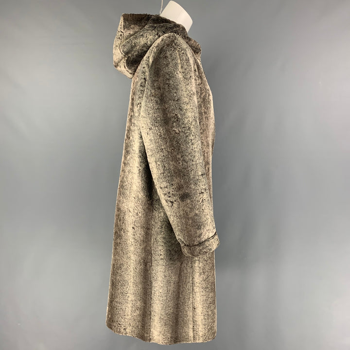 GIANFRANCO FERRE Size 6 Taupe Viscose Hooded Coat