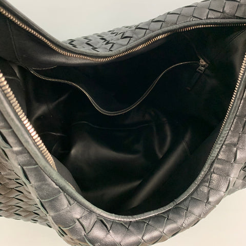 BOTTEGA VENETA Black Leather Maxi Inrecciato Jodie Handbag