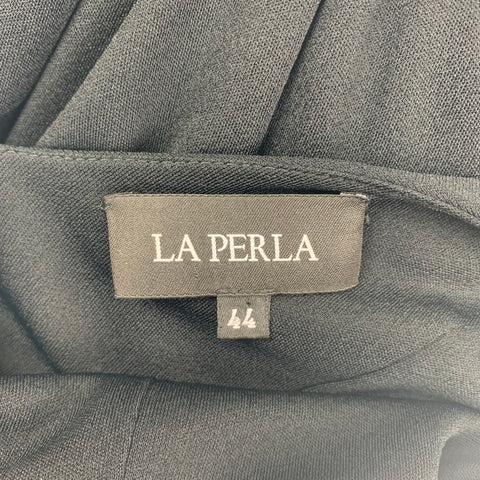 LA PERLA Size 8 Black Viscose Nylon Embellishment Long Dress