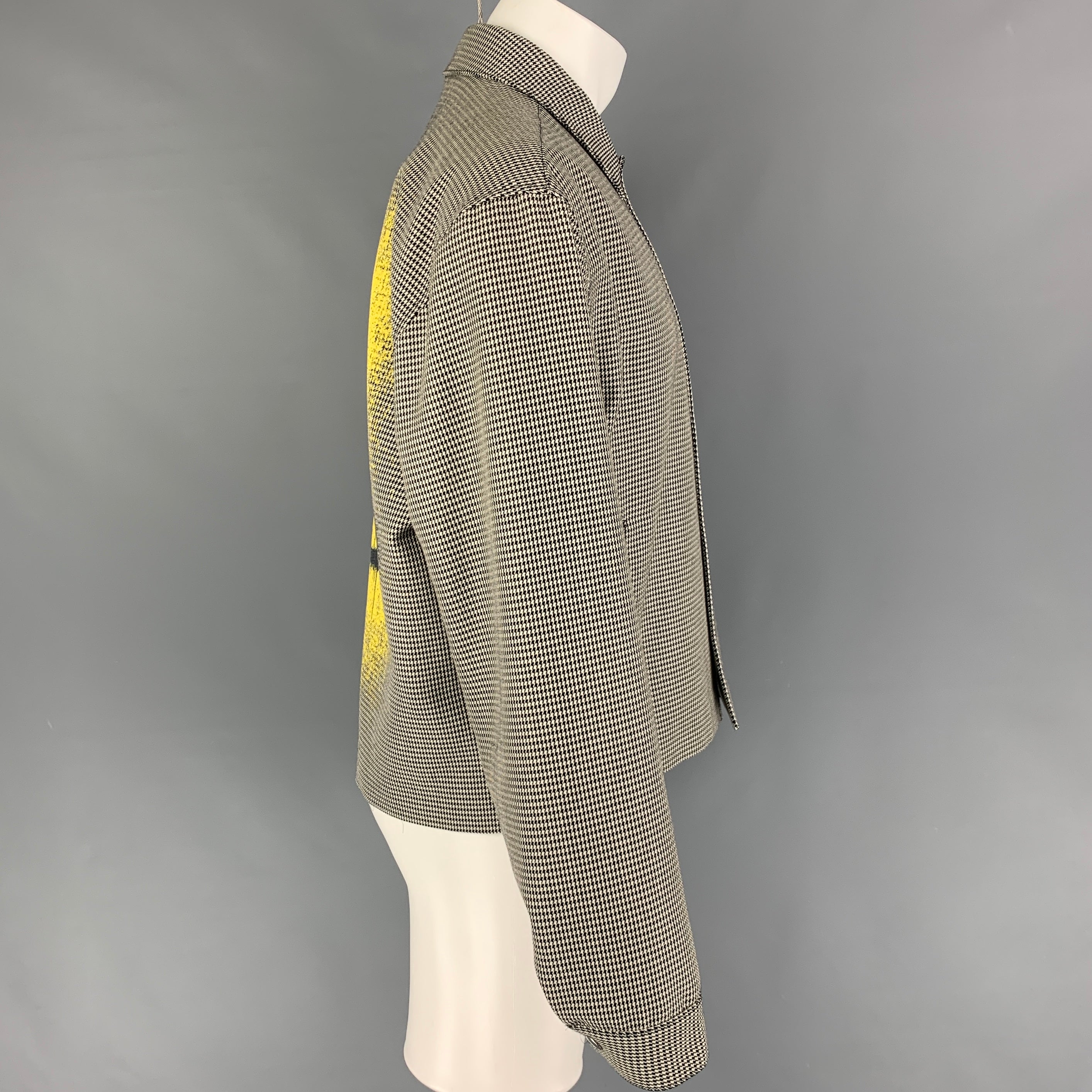 ALEXANDER WANG SS 19 Size M Black White Yellow Houndstooth