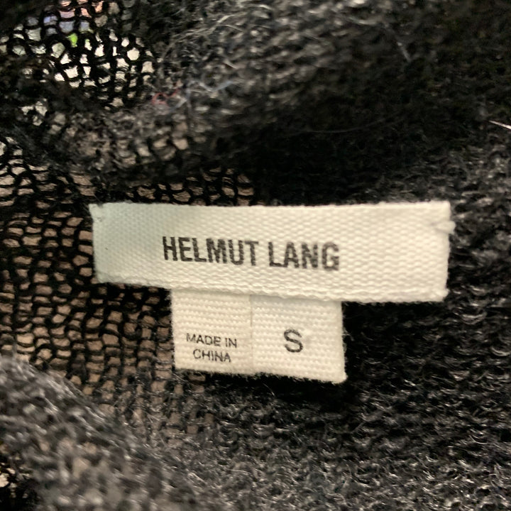 HELMUT LANG Size S Black Knitted Cowl Collar Pullover