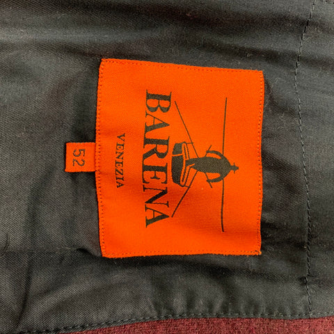 BARENA Taille 42 Manteau boutonné en laine texturée / polyamide bordeaux