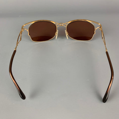 CAZAL Burgundy & Gold Metal Sunglasses