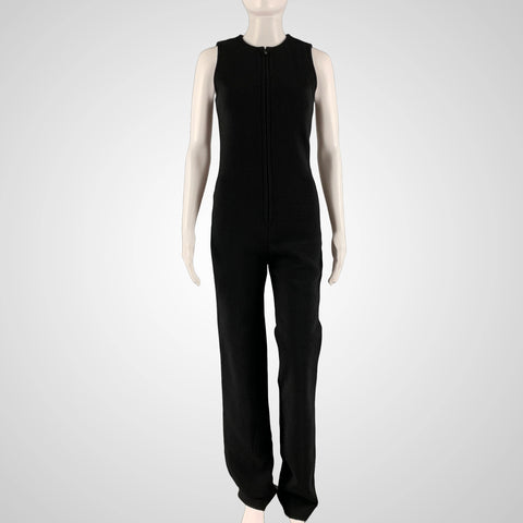 SAINT LAURENT Mono sin mangas de mezcla de lana negro talla 2