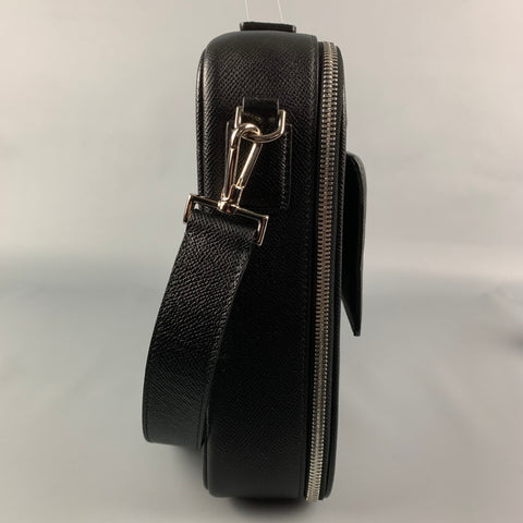 BALLY Black Textured Leather Briefcase Bag