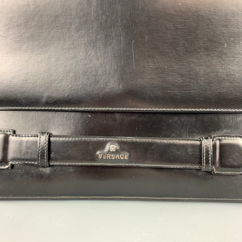 VERSACE Black Leather Rectangle Envelope Bag