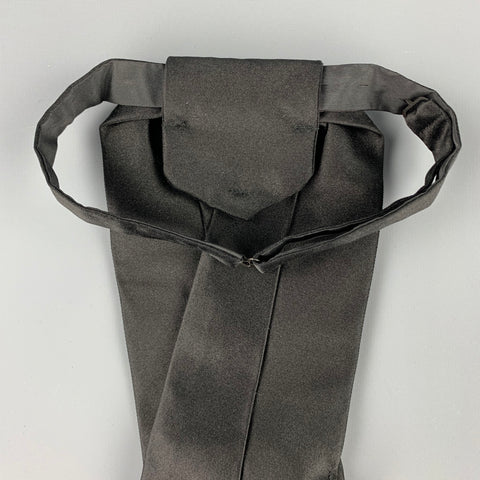 ERMENEGILDO ZEGNA Black Satin Silk Ascot