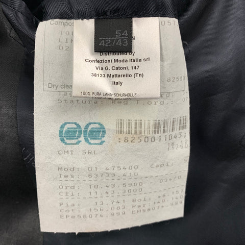CALVIN KLEIN COLLECTION Size 44 Black Wool Notch Lapel Suit