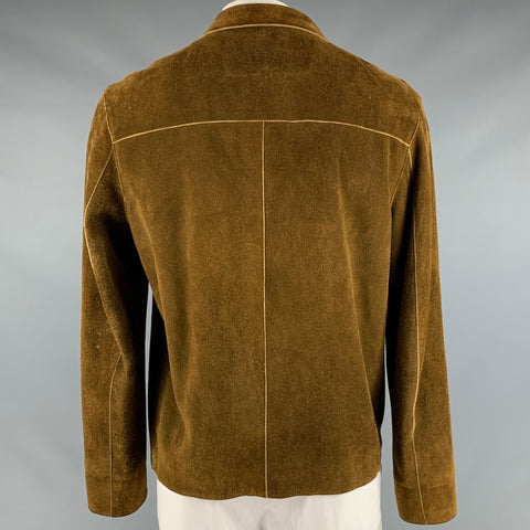 JOHN VARVATOS Taille 42 Veste simple boutonnage en daim marron