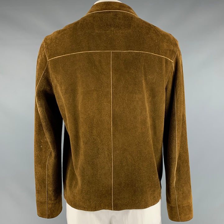 JOHN VARVATOS Size 42 Brown Suede Single breasted Jacket