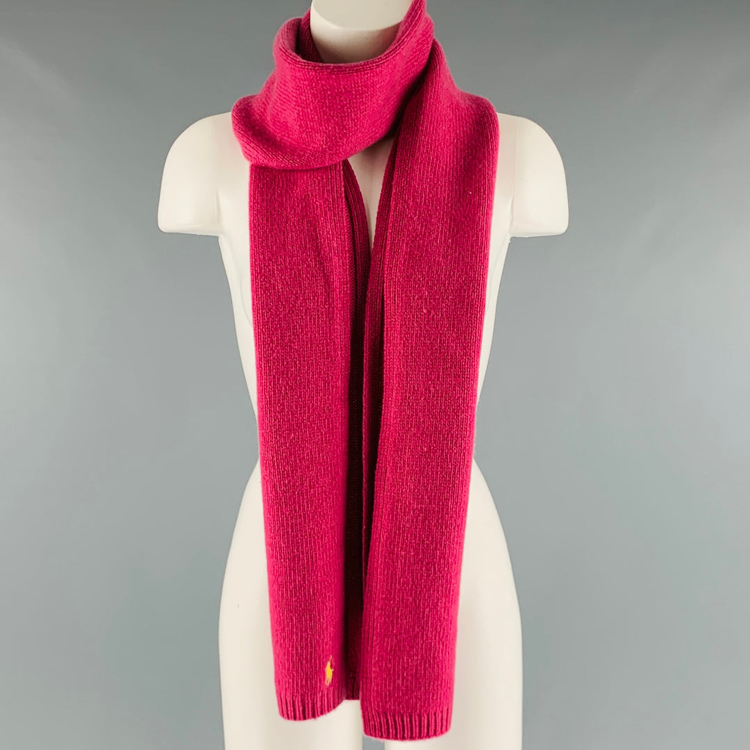 RALPH LAUREN Pink Knitted Cashmere Wool Scarves