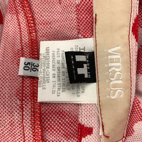 Vintage VERSUS by GIANNI VERSACE Size 38 Pink & Red Print Cotton Zip Up Suit Set