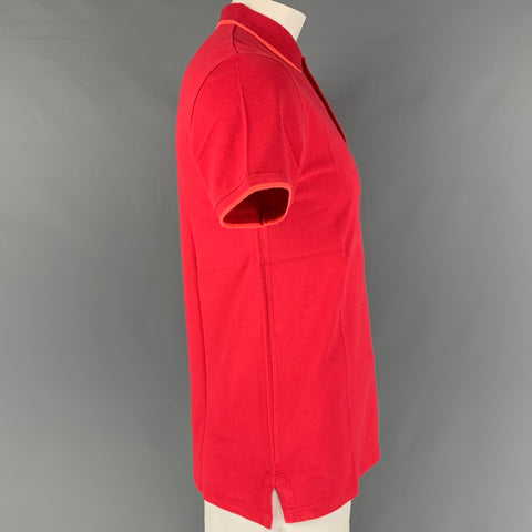 MARC by MARC JACOBS Size L Red Orange Solid Cotton Buttoned Polo
