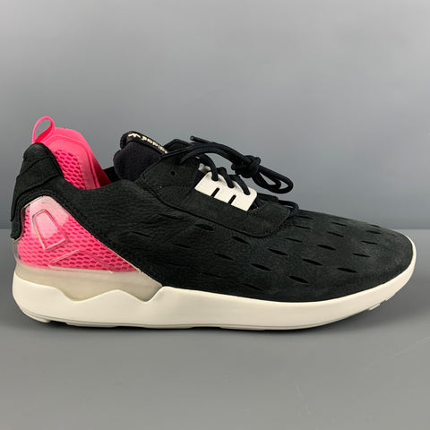 ADIDAS ZX8000 BLUE BOOST Size 10.5 Black Pink Color Block Mixed Materials Sneakers