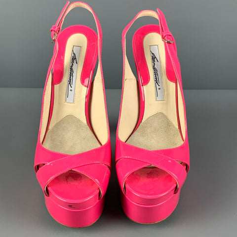 BRIAN ATWOOD Talla 7.5 Sandalias de plataforma de charol rosa
