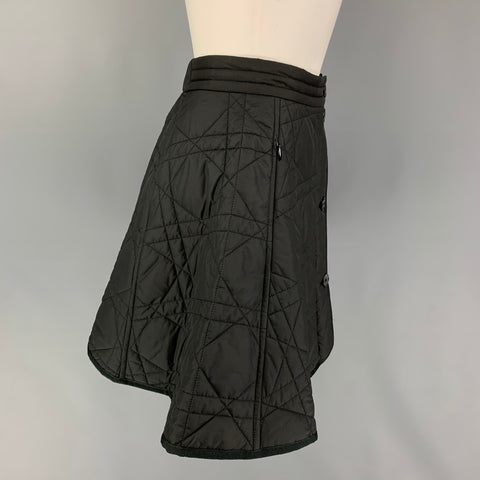 CHRISTIAN DIOR Size 2 Black Quilted Polyester A-Line Mini Skirt
