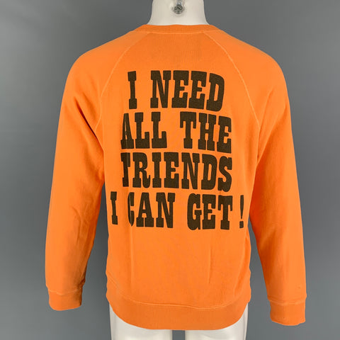 MARC JACOBS x PEANUTS Size XL Orange Black Graphic Cotton Crew-Neck Sweatshirt