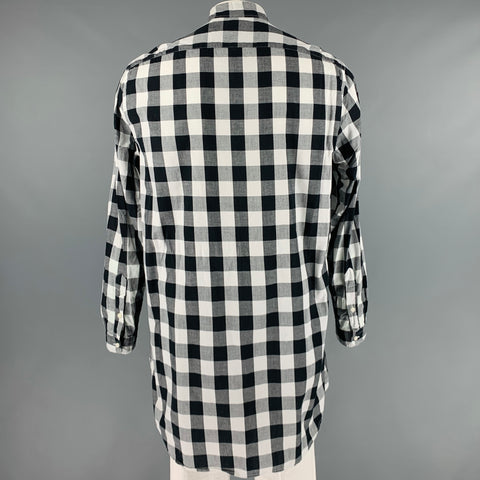 GITMAN VINTAGE Size L Black White Buffalo Plaid Cotton Tunic Long Sleeve Shirt