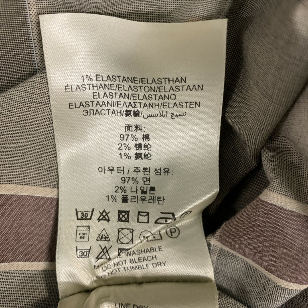 BURBERRY BRIT Size 12 Olive Beige Cotton &  Nylon Plaid Belted Dress