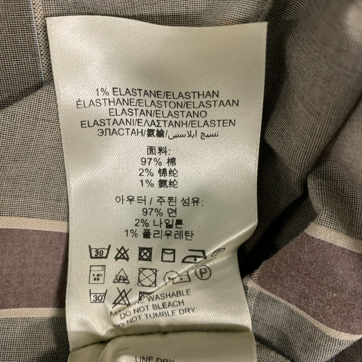 BURBERRY BRIT Size 12 Olive Beige Cotton &  Nylon Plaid Belted Dress