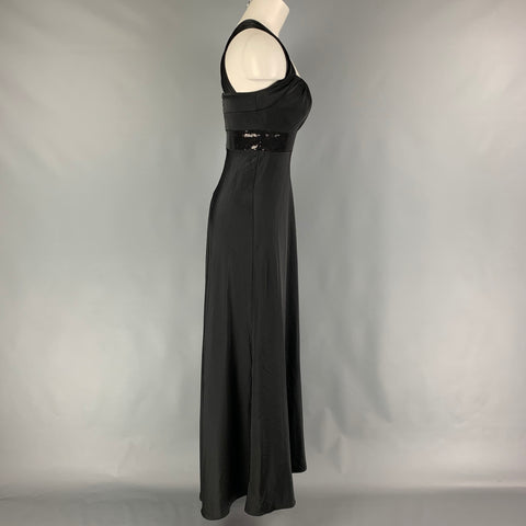 CALVIN KLEIN Size 2 Black Polyester Long Evening Gown