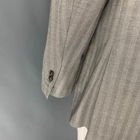 ERMENEGILDO ZEGNA Size 50 Long Light Gray Herringbone Sport Coat