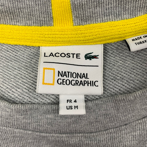 LACOSTE x NATIONAL GEOGRAPHIC Size M Grey Heather Cotton Crew-Neck Sweatshirt