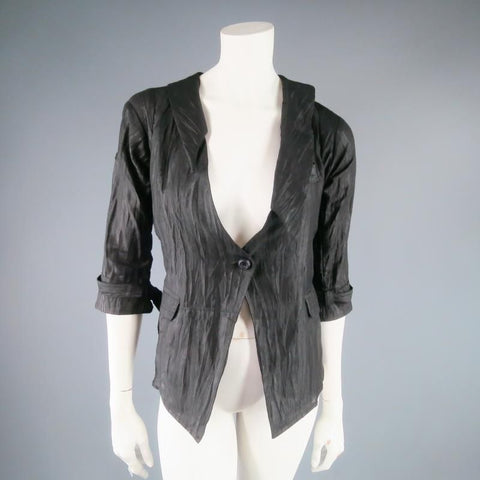 COSA NOSTRA by Jeffrey Sebelia Size M Black Textured Silk Blend Jacket & Dress Set