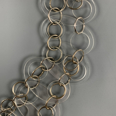 PACO RABANNE Clear Silver Link Lucite Ring Necklace Belt