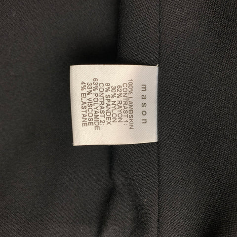MASON Size 2 Black Rayon Blend Embossed Lambskin Casual Top