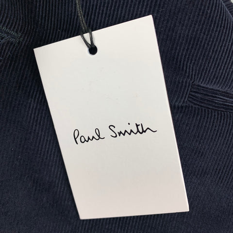 PAUL SMITH Size 38 Navy Corduroy Cotton Notch Lapel Sport Coat