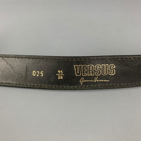 Vintage VERSUS by GIANNI VERSACE Size 38 Black Studded Leather Belt